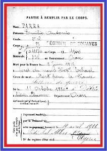 4 GUERRE 14-18 PARRA EMILIO ANTONIO